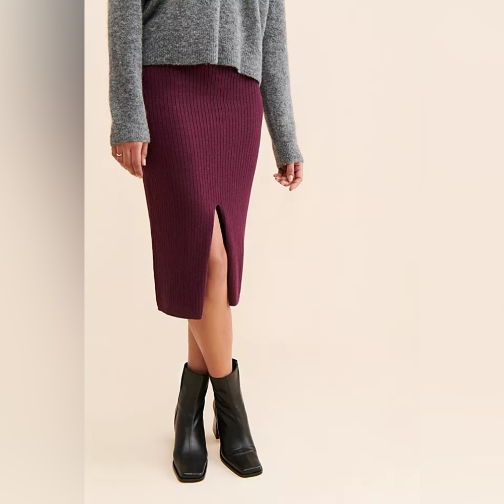 Free People Skyline Midi Skirt in Cream - Picture 11 of 11